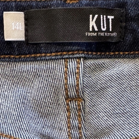Kut from the Kloth Jeans Sz 14 Long Rachael Fab Ab Mom High Rise Raw Hem 2 Pair - Picture 7 of 9